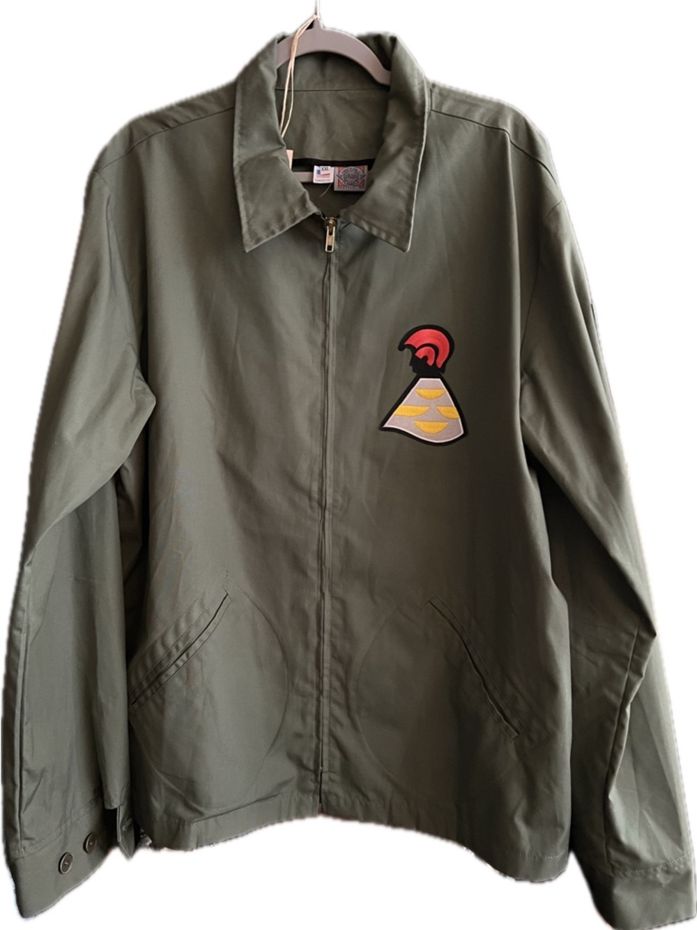 Termite Palace Olive Green Zip Jacket with Islanders Patch